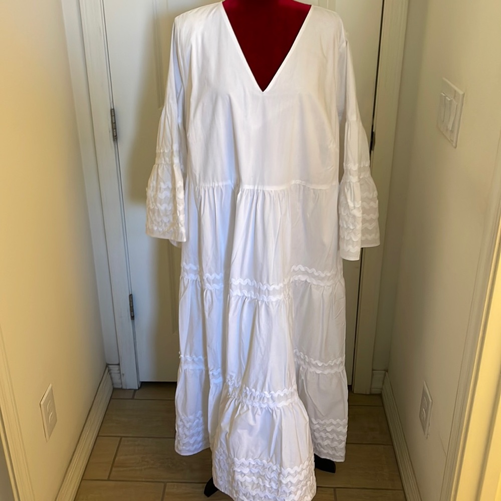 Lisa Marie Fernandez for Target. Long flowing summer white dress, with belt.